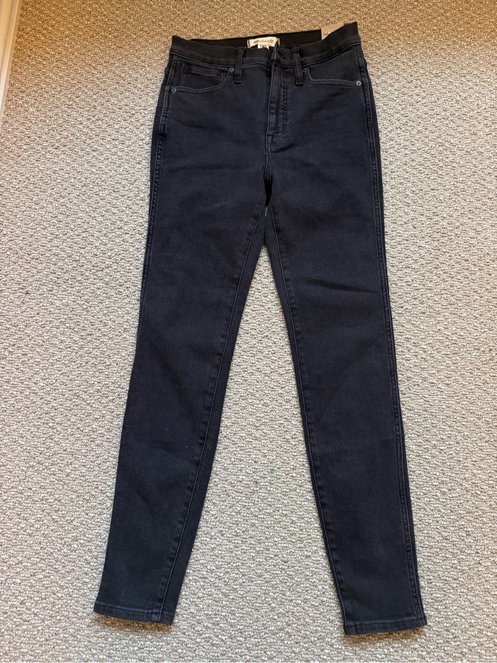 NWT Madewell High Rise Skinny Jeans Black Denim Size 28 $128 Retail